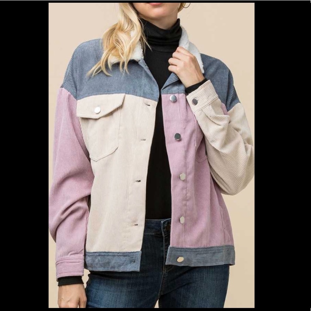 Brand New Retail Color-block Corduroy Jacket